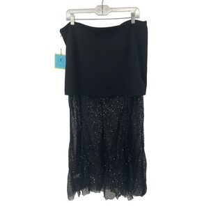CeCe Sequin Party Dress Black‎ Sleeveless Cocktail skirt